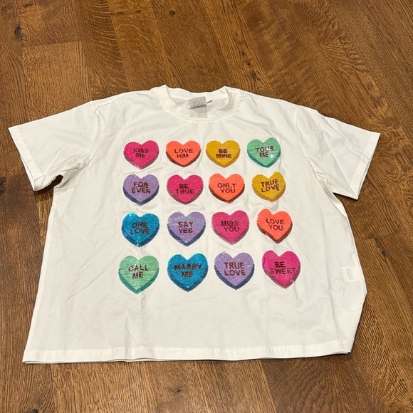 Tops - Women’s Short Sleeve Tee White and Rainbow Size Small